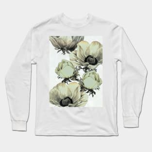 Anemone Flowers (White Background) Long Sleeve T-Shirt